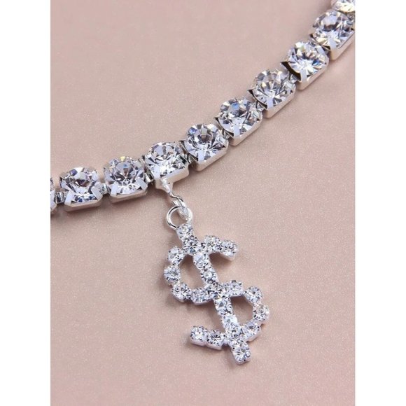 Silver butterfly anklet dollar sign - Picture 3 of 3